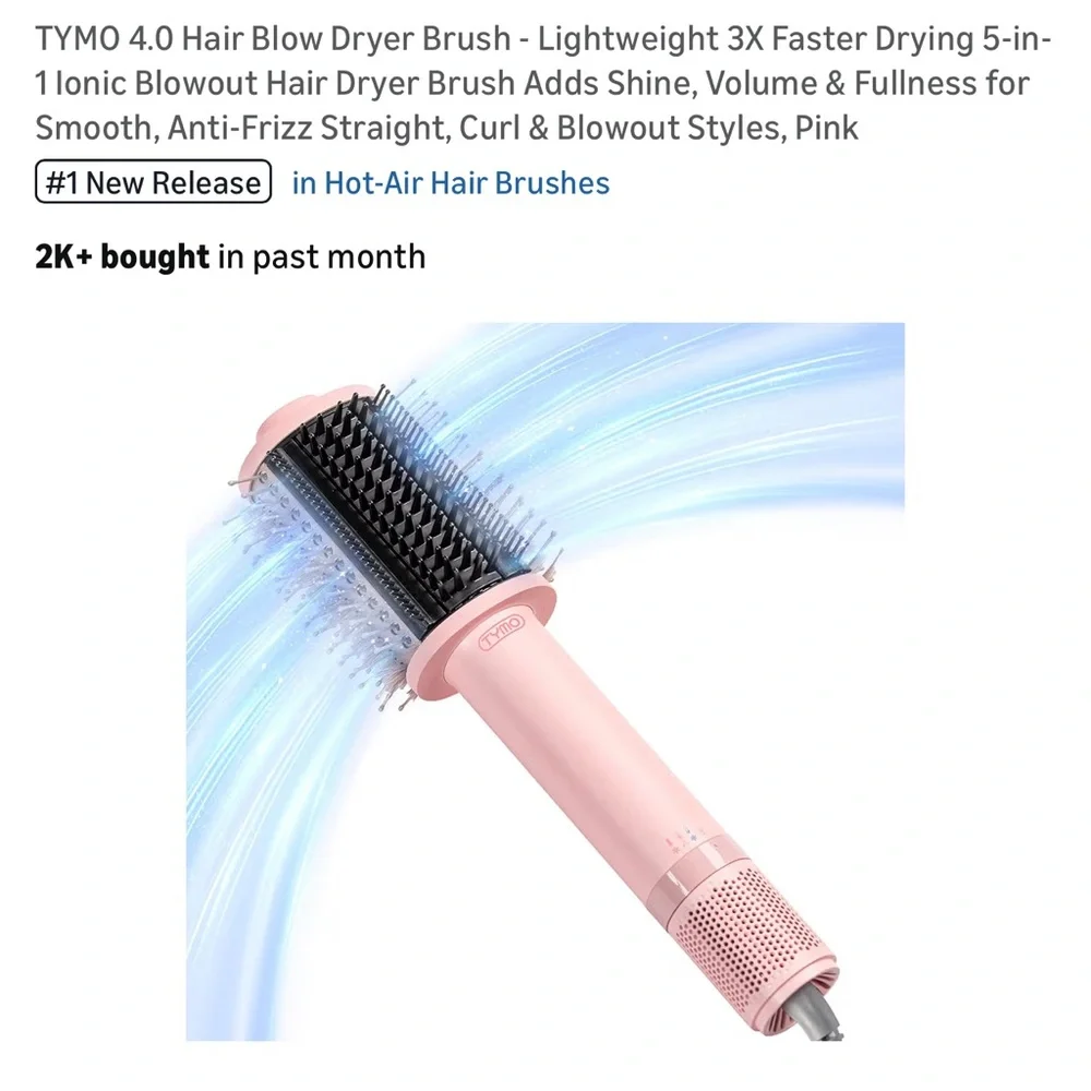 TYMO 4.0 Hair Blow Dryer Brush - Picture 1 of 7